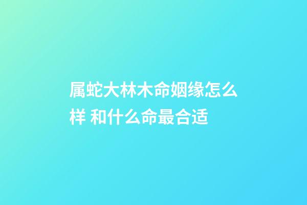 属蛇大林木命姻缘怎么样 和什么命最合适